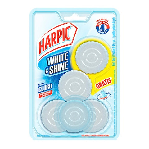 Harpic® Pastilla para tanque sin cloro, White & Shine - 5 pz.