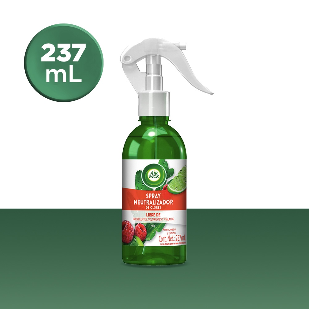 Air Wick® Spray Neutralizador de Olores, Frambuesa & Eucalipto - 237 ml.