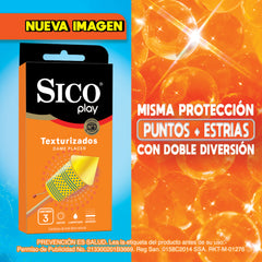 Condones Sico® Play Texturizados - 3 pack