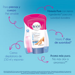 Veet® Crema depilatoria corporal de ducha, Piel Sensible - 150 ml.