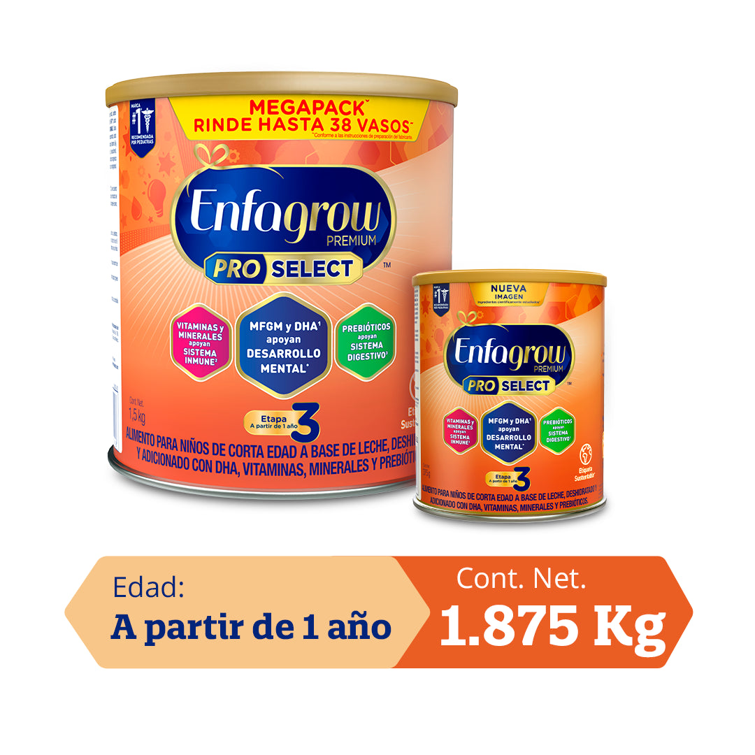 Enfagrow® Premium ProSelect Etapa 3, Lata de 1,5 kg + lata 375 g