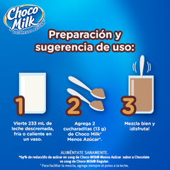 Choco Milk® Chocolate Menos Azúcar, Bolsa de 440 grs.