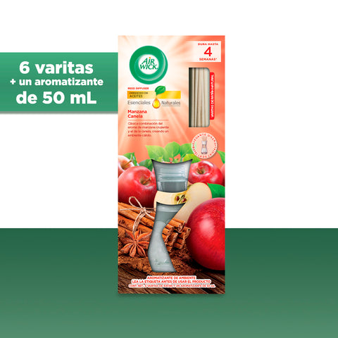 Air Wick® Aromatizante en aceite Manzana/Canela 6 varitas y 50 ml