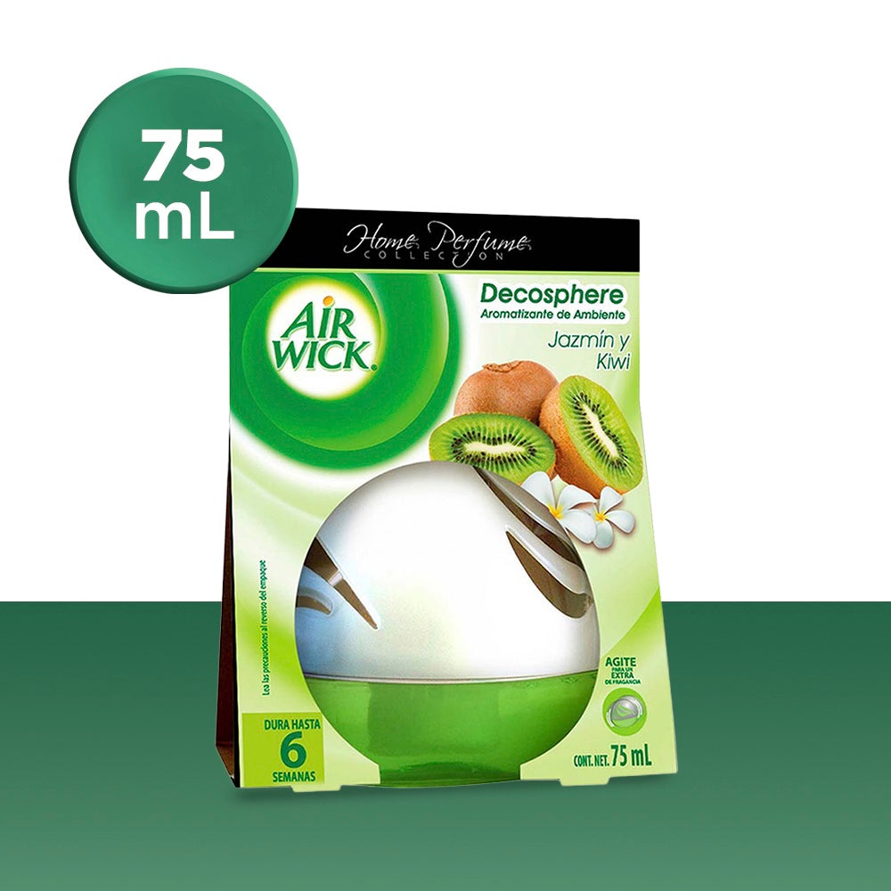 Air Wick® Aromatizante de Ambiente Decosphere® Kiwi & Jazmín - 75 ml.