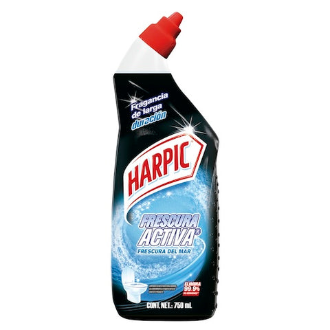 Harpic® Líquido Desinfectante para Inodoros Frescura Activa Frescura del Mar 750 ml