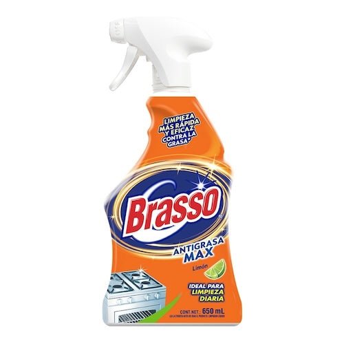 Brasso® Limpiador Desengrasante para Cocina, Limón - Spray 650 ml.