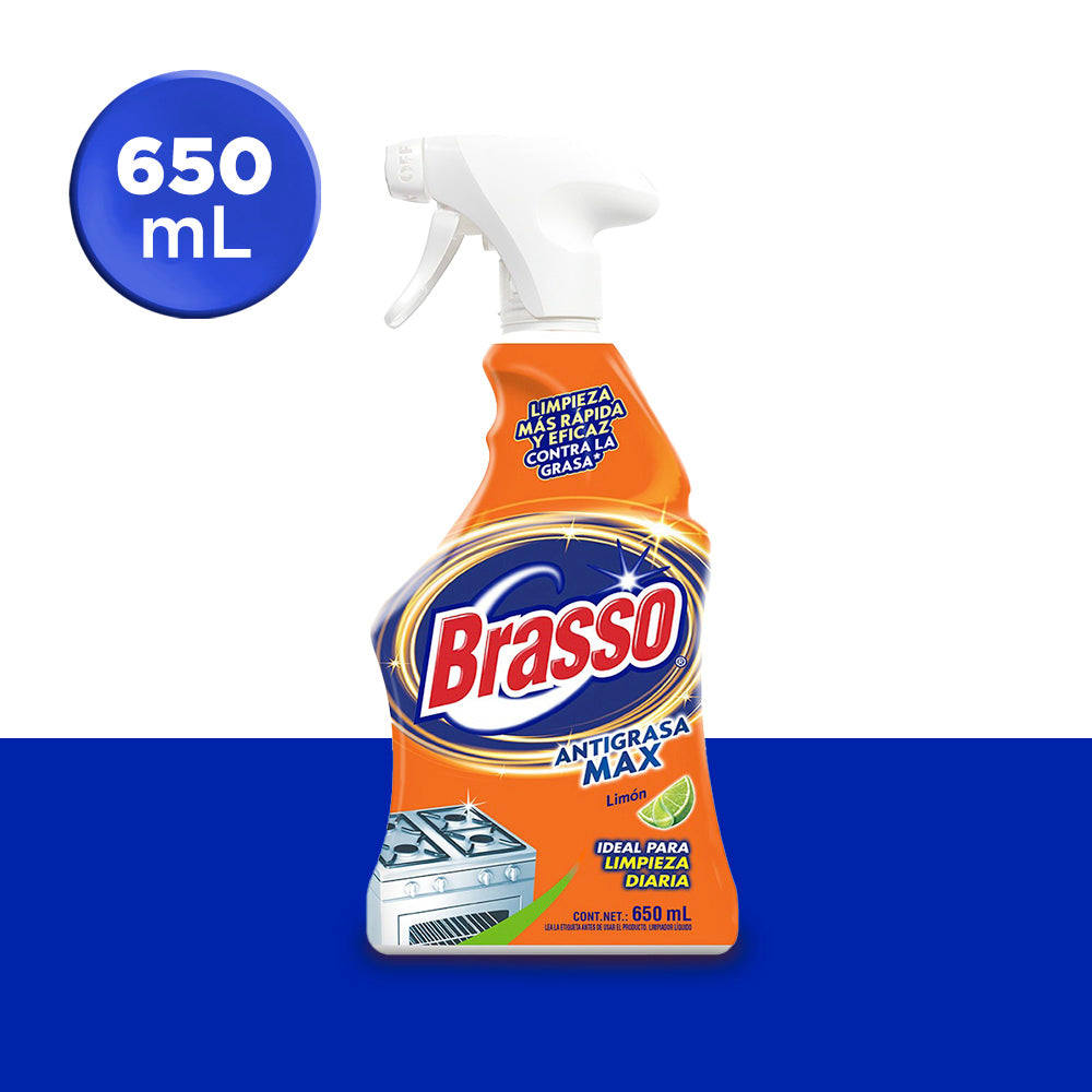 Brasso® Limpiador Desengrasante para Cocina, Limón - Spray 650 ml.