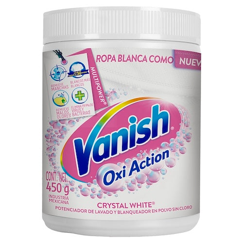 Vanish® Quitamanchas en Polvo para Ropa Blanca Oxi Action® Crystal White® 450 grs