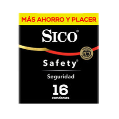 Condones Sico® Safety, latex - 16 pack