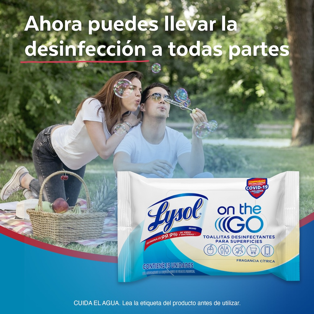 Lysol® Toallitas Desinfectantes On The Go para superficies - 15 toalli ...