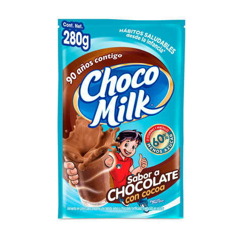 Choco Milk® Chocolate Menos Azúcar, Bolsa de 280 grs.