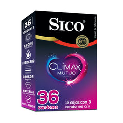 Condones Sico® Clímax Mutuo - 36 pack