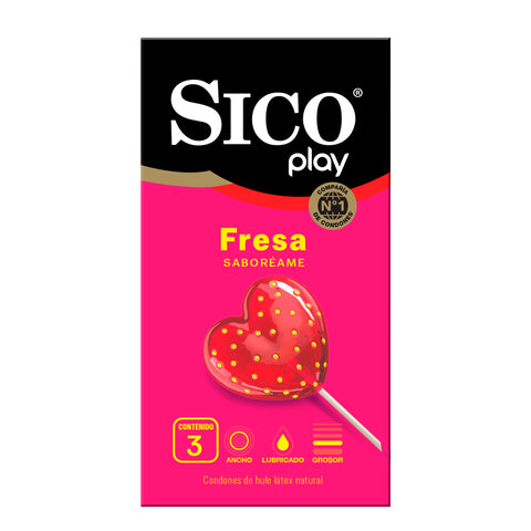 Condones Sico® Play Fresa - 3 pack