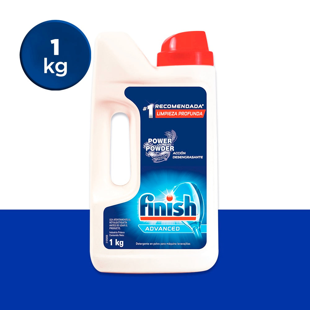 Finish® Power Powder, Detergente en polvo para lavavajillas - 1.0 kg