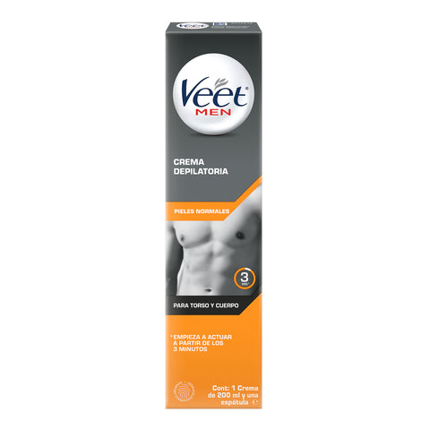 Veet® Men crema depilatoria para hombre, Piel Normal - 200 ml.