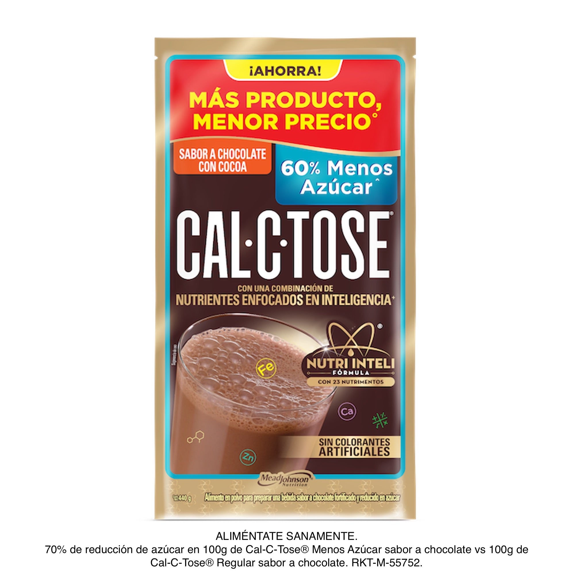 Cal-C-Tose® Chocolate Menos Azúcar, Bolsa de 440 grs.