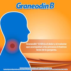 Graneodín® B con Benzocaína sabor Miel & Limón - Caja con 24 pastillas.