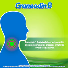 Graneodín® B con Benzocaína sabor Menta & Eucalipto - Caja con 24 pastillas.