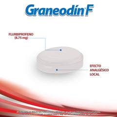 Graneodín® F con Flurbiprofeno sabor Miel & Limón - Caja con 16 pastillas.