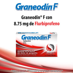 Graneodín® F con Flurbiprofeno sabor Miel & Limón - Caja con 16 pastillas.