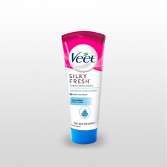 Veet® Silky Fresh crema depilatoria corporal, Piel Sensible - 100 ml.