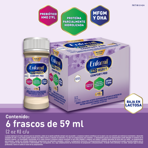 Enfamil® Premium ProSelect Confort Pro fórmula líquida - 6 frascos x 59ml.