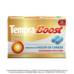 Tempra® Boost, Caja con 12 tabletas - 500 mg.