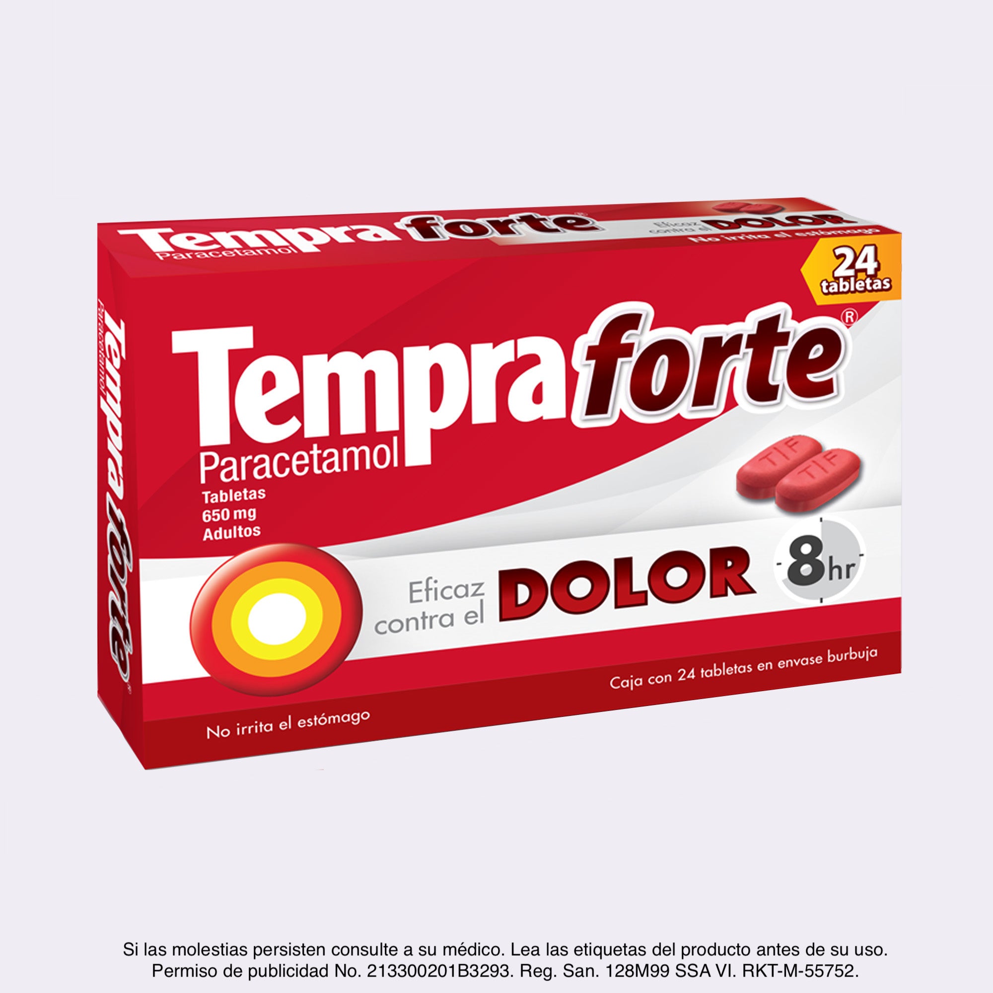 Tempra® Forte, Caja con 24 tabletas - 650 mg.