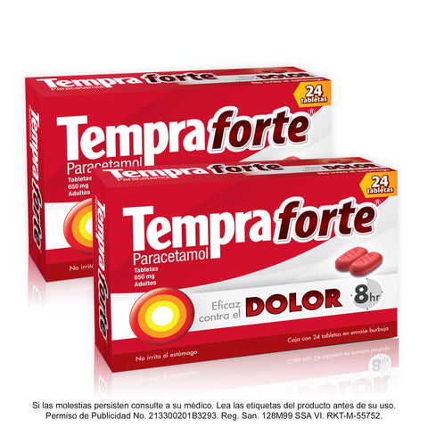 Tempra® Forte, Caja con 48 tabletas - 650 mg.