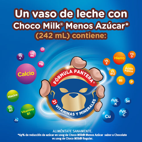 Choco Milk® Chocolate Menos Azúcar*, Bolsa de 440 grs.